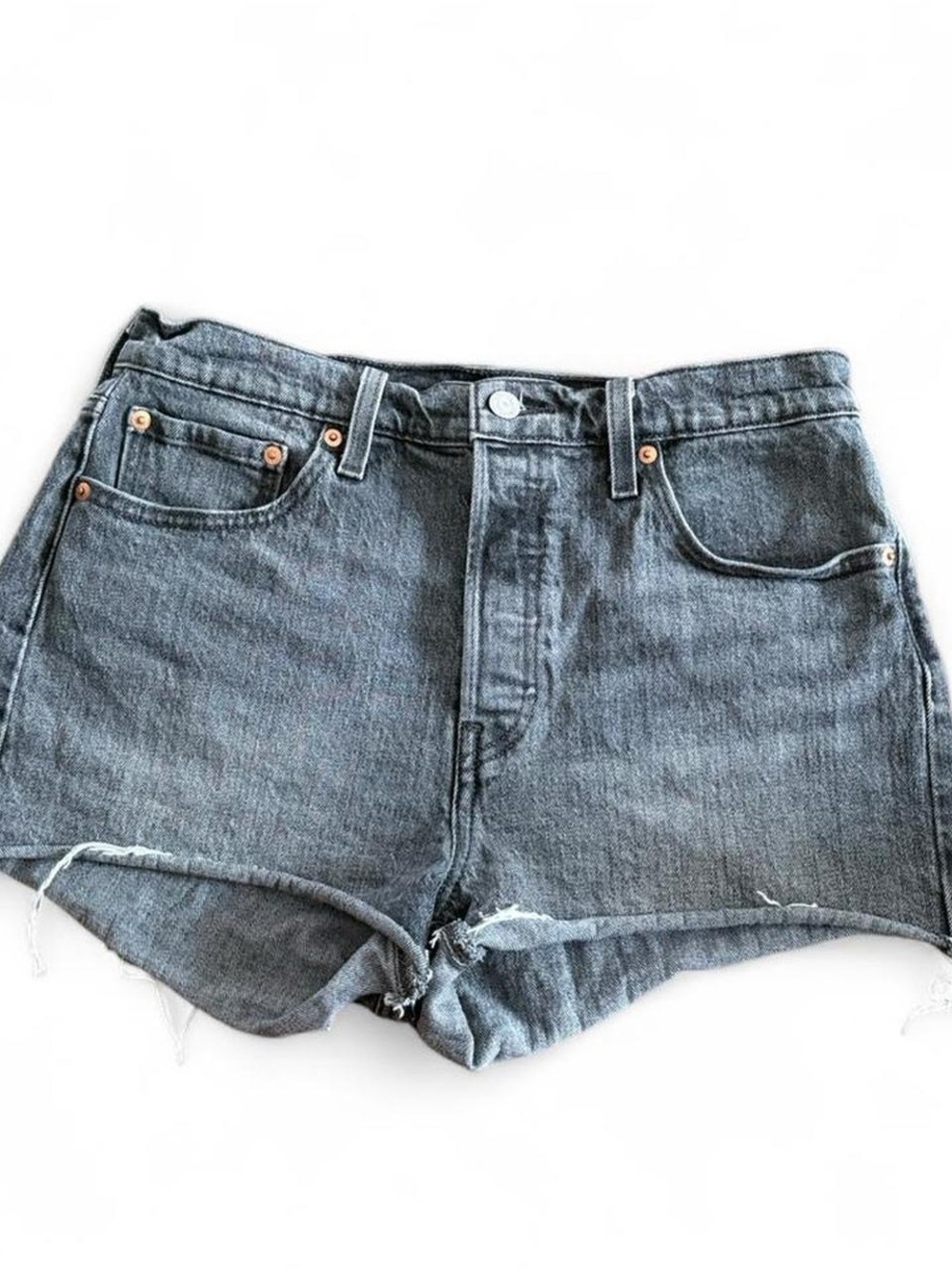 Levi's Charcoal Gray High-Rise Denim Shorts